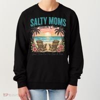 Salty Moms Beach Club Just Here For The Sun And Fun Beach Summer Matching Team Women's Sweatshirt thumb 0