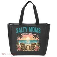 Salty Moms Beach Club Just Here For The Sun And Fun Beach Summer Matching Team Tote Bag thumb 0