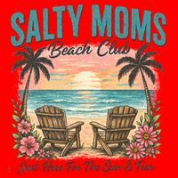 Salty Moms Beach Club Just Here For The Sun And Fun Beach Summer Matching Team Santa Hat thumb 1