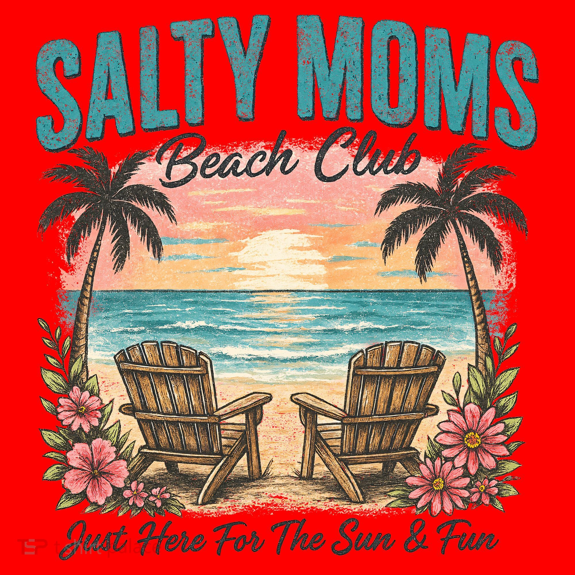 Salty Moms Beach Club Just Here For The Sun And Fun Beach Summer Matching Team Santa Hat