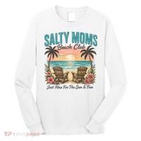 Salty Moms Beach Club Just Here For The Sun And Fun Beach Summer Matching Team Long Sleeve Shirt thumb 0