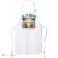 Salty Moms Beach Club Just Here For The Sun And Fun Beach Summer Matching Team Apron thumb 0