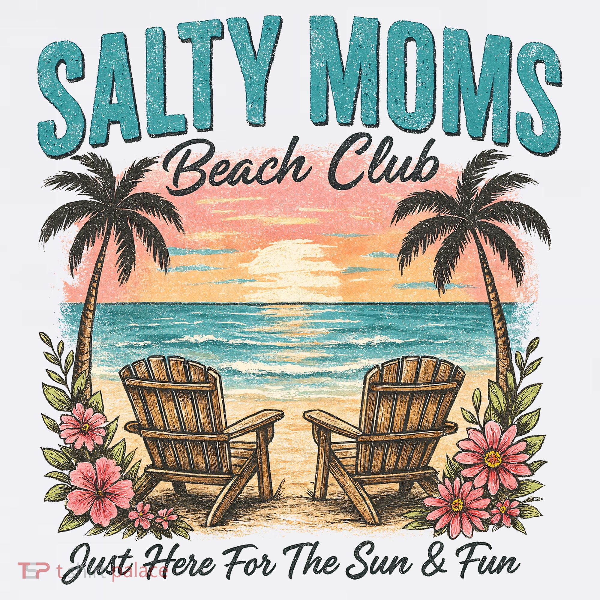 Salty Moms Beach Club Just Here For The Sun And Fun Beach Summer Matching Team Apron