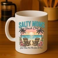Salty Moms Beach Club Just Here For The Sun And Fun Beach Summer Matching Team Coffee Mug thumb 4