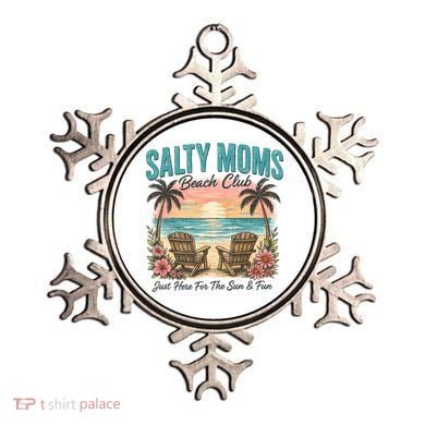Salty Moms Beach Club Just Here For The Sun And Fun Beach Summer Matching Team Ornament