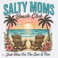 Salty Moms Beach Club Just Here For The Sun And Fun Beach Summer Matching Team Baby Bodysuit thumb 2