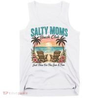 Salty Moms Beach Club Just Here For The Sun And Fun Beach Summer Matching Team Tank Top thumb 0