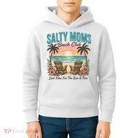 Salty Moms Beach Club Just Here For The Sun And Fun Beach Summer Matching Team Kids Hoodie thumb 4