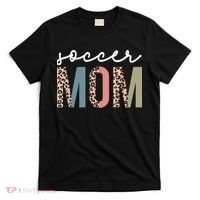 Soccer Mom Cute Mom Life Soccer Game Day Cheer Mom Leopard T-Shirt thumb 0