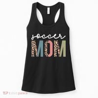 Soccer Mom Cute Mom Life Soccer Game Day Cheer Mom Leopard Women's Tank Top thumb 0