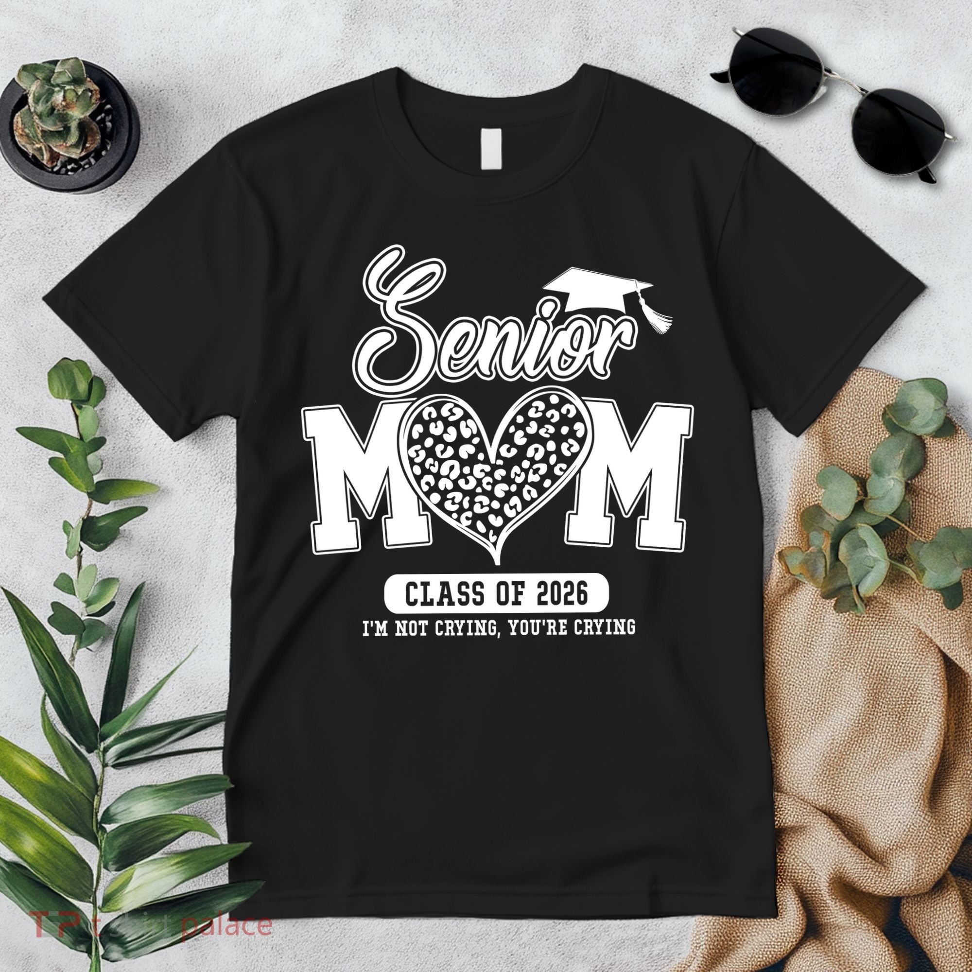 Senior Mom Class Of 2026 Senior Mama 26 Graduation Leopard Premium T-Shirt