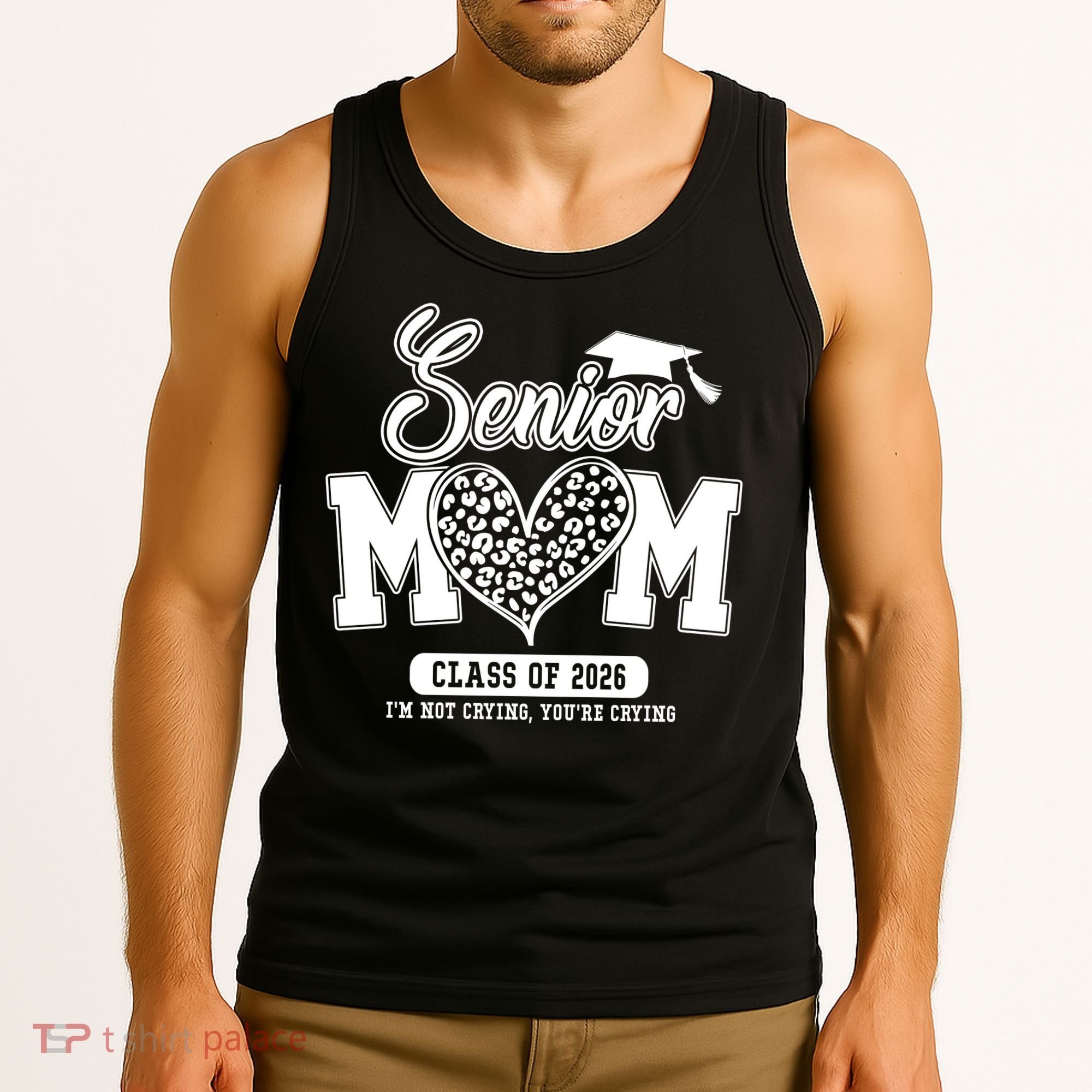 Senior Mom Class Of 2026 Senior Mama 26 Graduation Leopard Tank Top