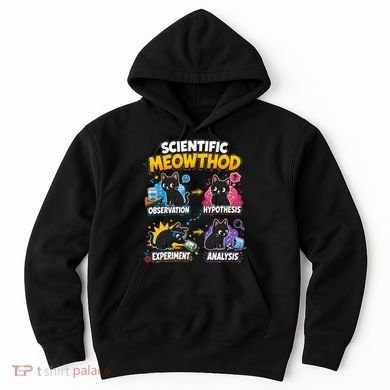 Scientific Meowthod Cat Themed Educational Fun Hoodie