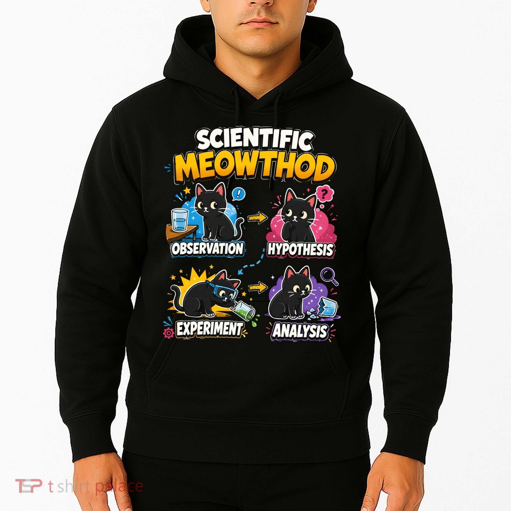 Scientific Meowthod Cat Themed Educational Fun Hoodie