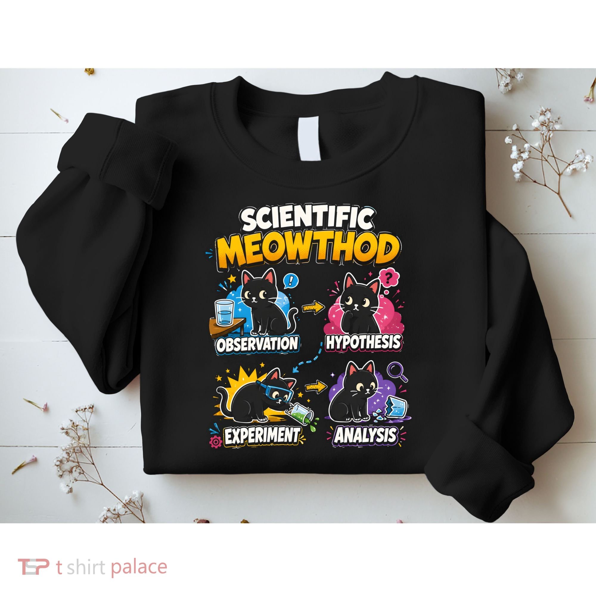 Scientific Meowthod Cat Themed Educational Fun Sweatshirt