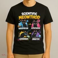 Scientific Meowthod Cat Themed Educational Fun T-Shirt thumb 3