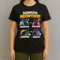 Scientific Meowthod Cat Themed Educational Fun T-Shirt thumb 4
