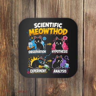 Scientific Meowthod Cat Themed Educational Fun Coaster