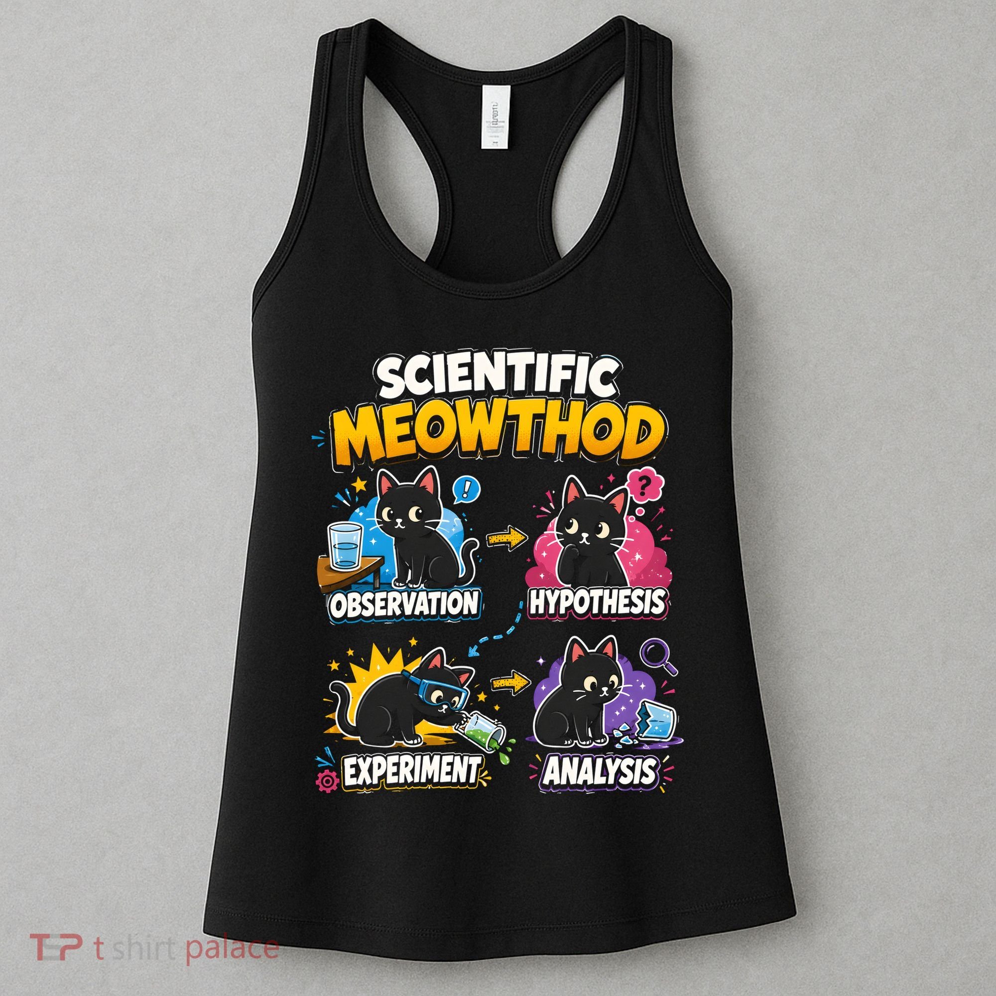 Scientific Meowthod Cat Themed Educational Fun Women's Tank Top