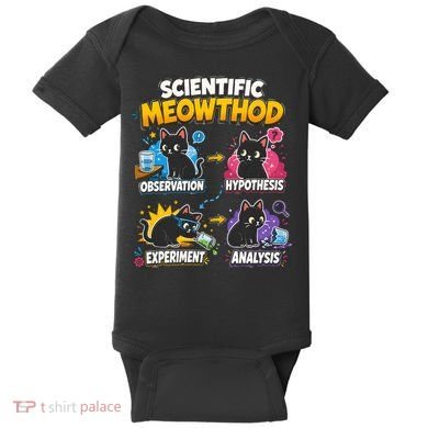 Scientific Meowthod Cat Themed Educational Fun Baby Bodysuit