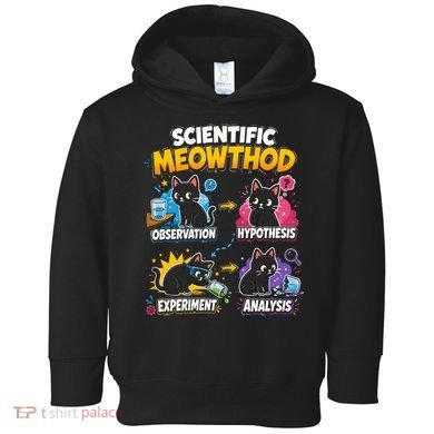 Scientific Meowthod Cat Themed Educational Fun Toddler Hoodie