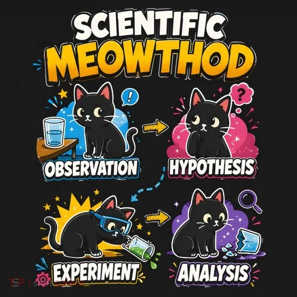 Scientific Meowthod Cat Themed Educational Fun Toddler Hoodie
