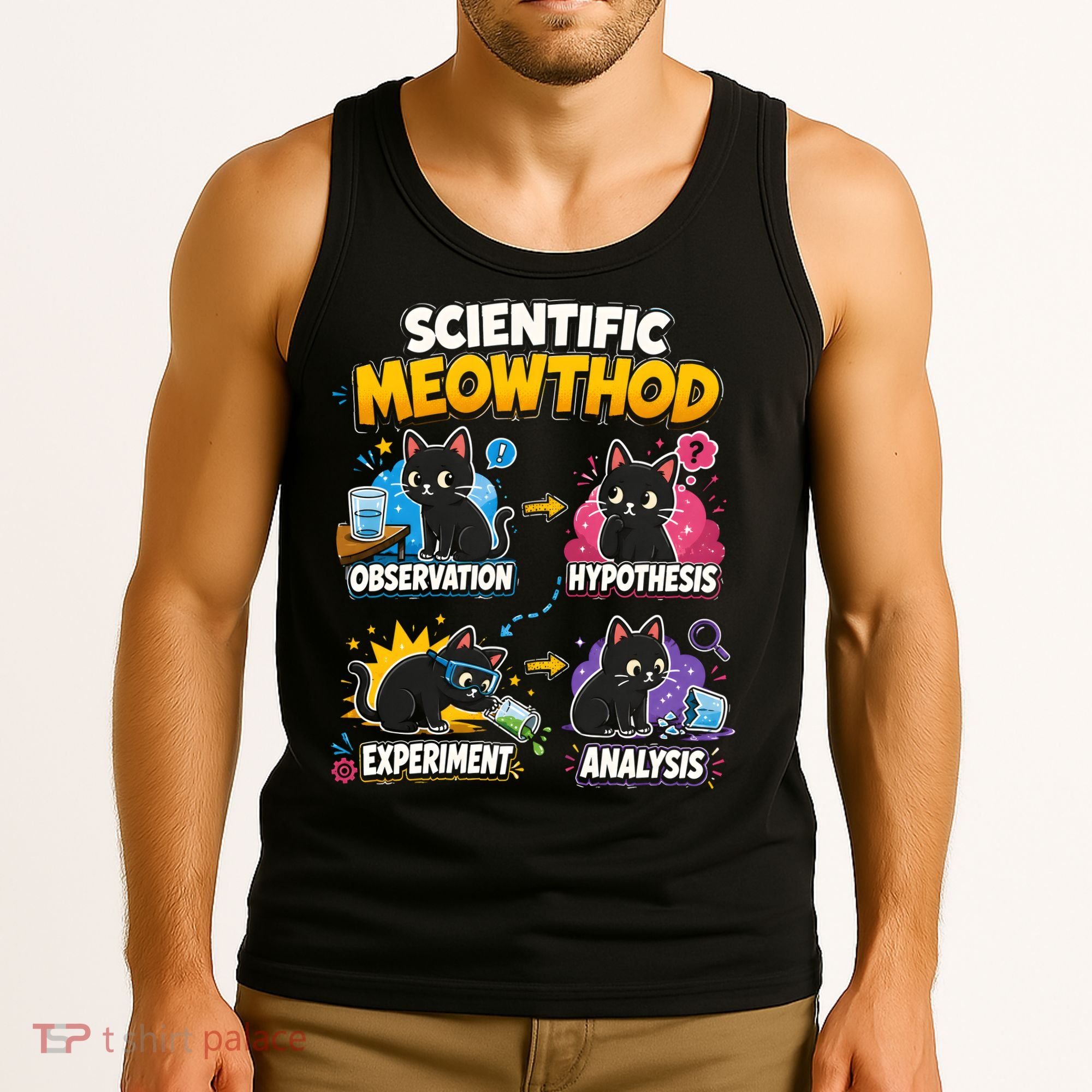 Scientific Meowthod Cat Themed Educational Fun Tank Top