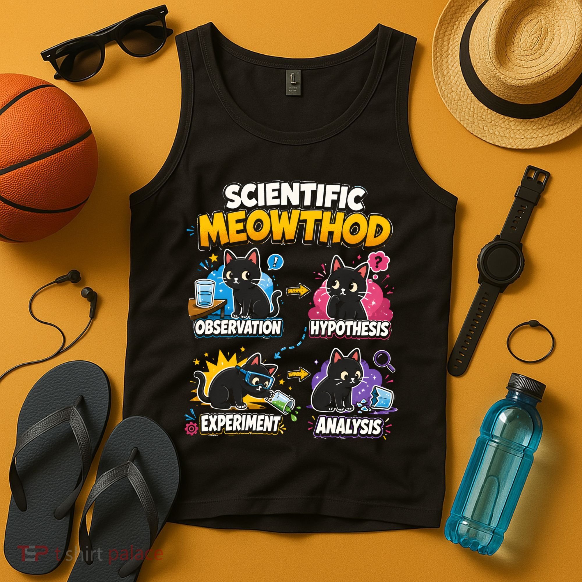 Scientific Meowthod Cat Themed Educational Fun Tank Top