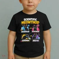 Scientific Meowthod Cat Themed Educational Fun Toddler T-Shirt thumb 2