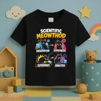 Scientific Meowthod Cat Themed Educational Fun Toddler T-Shirt thumb 3