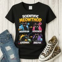 Scientific Meowthod Cat Themed Educational Fun Women's T-Shirt thumb 3