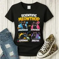 Scientific Meowthod Cat Themed Educational Fun Women's T-Shirt thumb 3
