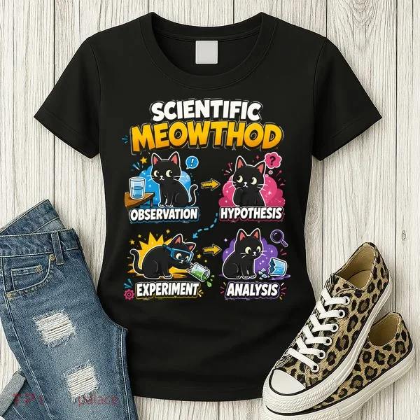 Scientific Meowthod Cat Themed Educational Fun Women's T-Shirt