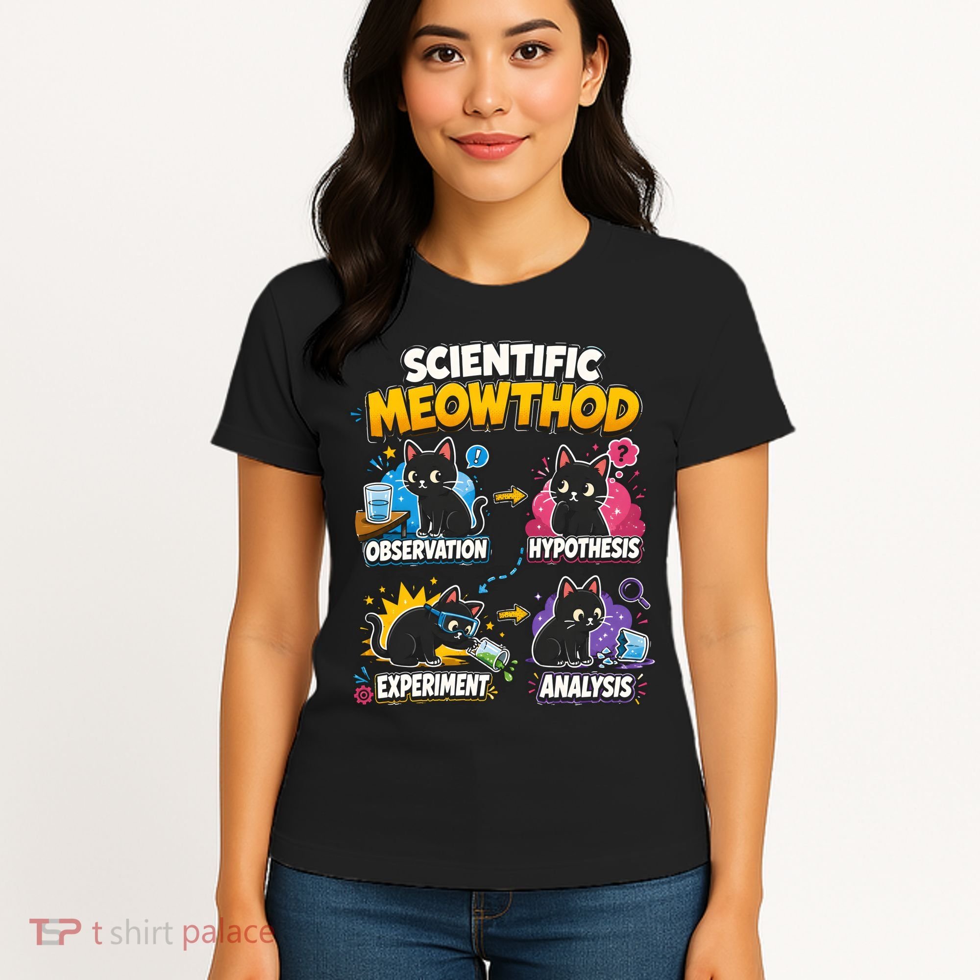 Scientific Meowthod Cat Themed Educational Fun Women's T-Shirt