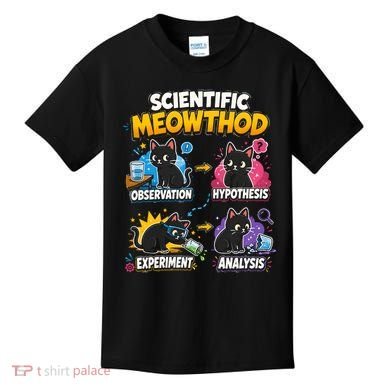 Scientific Meowthod Cat Themed Educational Fun Kids T-Shirt