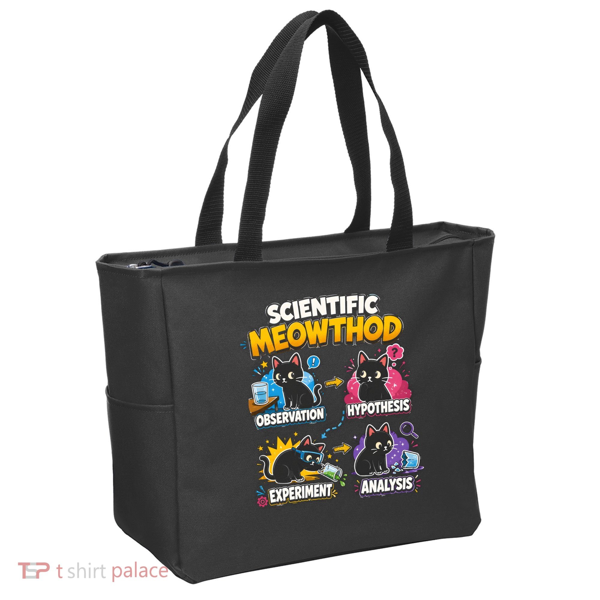 Scientific Meowthod Cat Themed Educational Fun Tote Bag