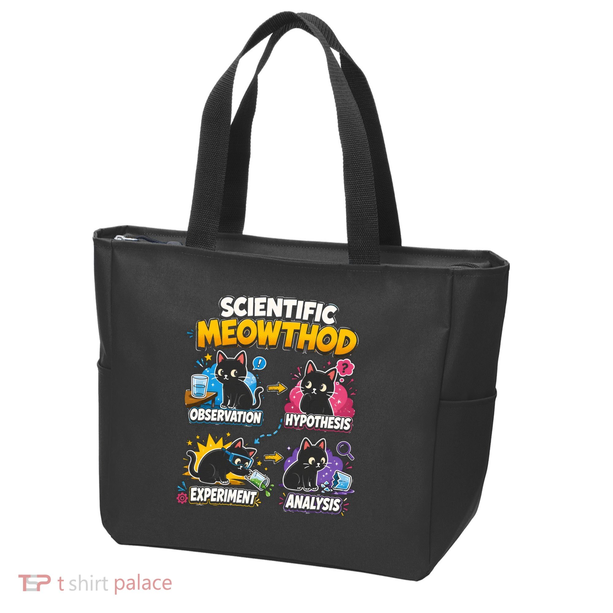 Scientific Meowthod Cat Themed Educational Fun Tote Bag