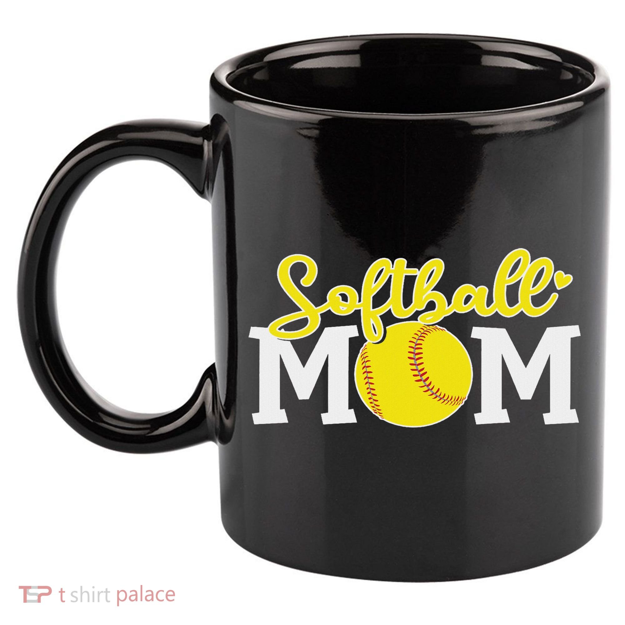 Softball Mom Cute For Mother Love Softball 11oz C Handle Ceramic Mug