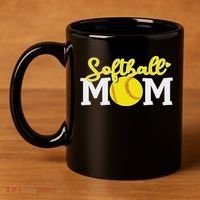 Softball Mom Cute For Mother Love Softball 11oz C Handle Ceramic Mug thumb 4
