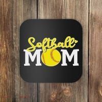 Softball Mom Cute For Mother Love Softball Coaster thumb 0