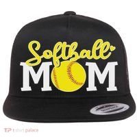 Softball Mom Cute For Mother Love Softball Flat Bill Trucker Hat thumb 0