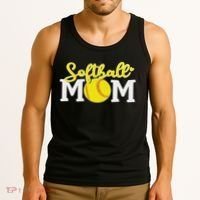 Softball Mom Cute For Mother Love Softball Tank Top thumb 3