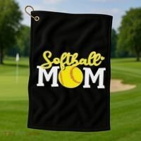 Softball Mom Cute For Mother Love Softball Golf Towel thumb 1