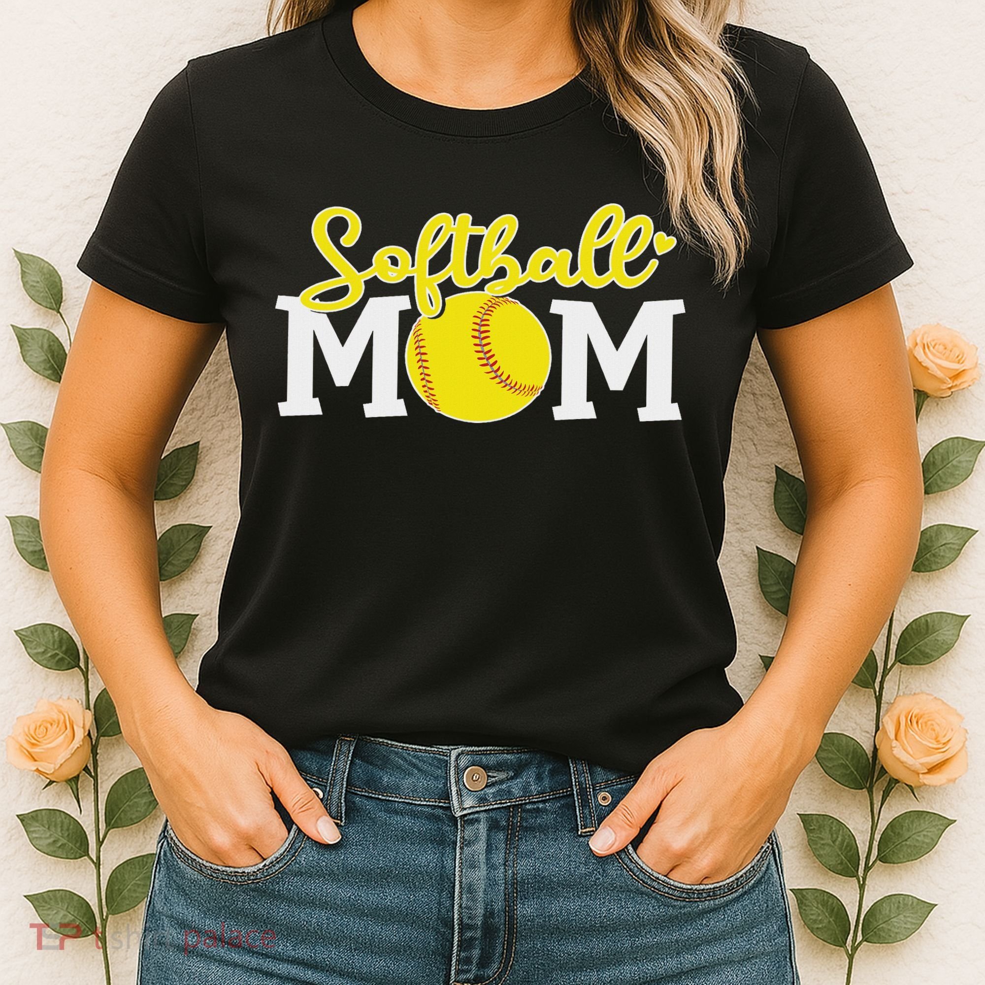 Softball Mom Cute For Mother Love Softball Women's T-Shirt