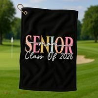 Senior Mom Class Of 2026 Golf Towel thumb 1