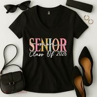 Senior Mom Class Of 2026 Women's V-Neck T-Shirt thumb 2
