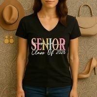 Senior Mom Class Of 2026 Women's V-Neck T-Shirt thumb 3