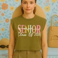 Senior Mom Class Of 2026 Garment-Dyed Women's Muscle Tee thumb 4