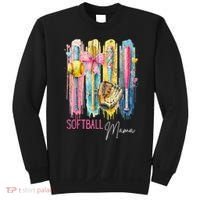 Softball Mom Coquette Brushstroke Mothers Day Gift Sweatshirt thumb 0
