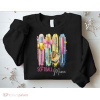 Softball Mom Coquette Brushstroke Mothers Day Gift Sweatshirt thumb 2